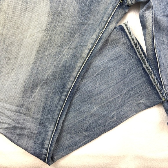 Projekraw Buckle Light Wash Whiskered Hand Sanded Relaxed Straight Jeans (38/34) - Picture 9 of 15